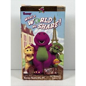 Barney What A World We Share VHS WHITE TAPE EDUCATIONAL